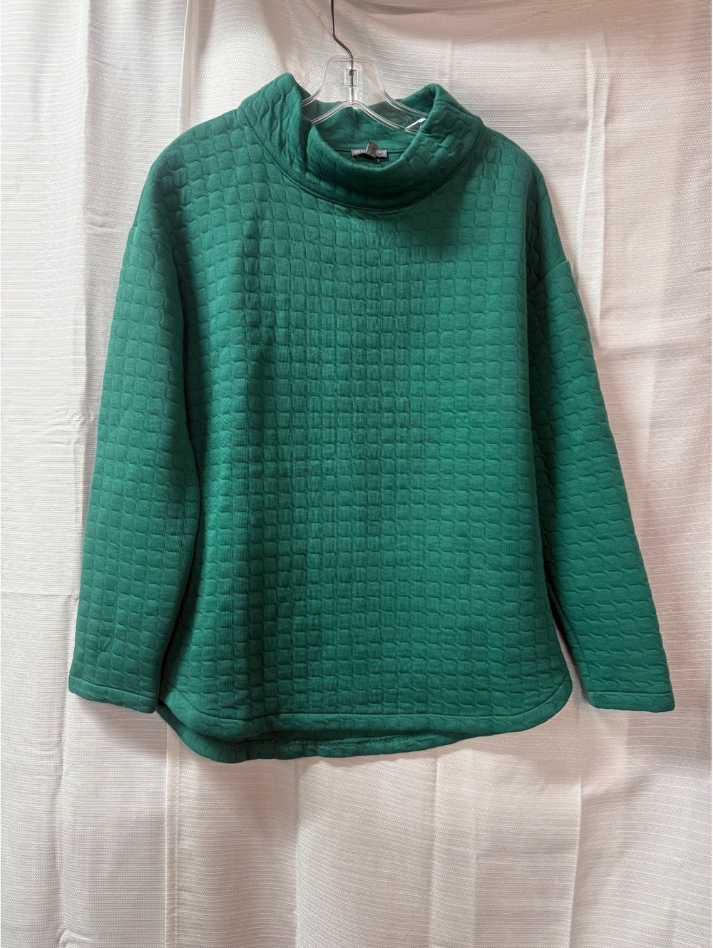 T by Talbots Green Quilted Pullover Sweater Size S